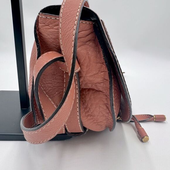 Auth Chloe Mini Marcie Pink Leather Crossbody Saddle Bag Preloved Purse - Picture 3 of 14